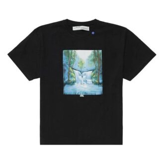 FW19 Waterfall S/S Over Tee Czarny Wielokolorowy