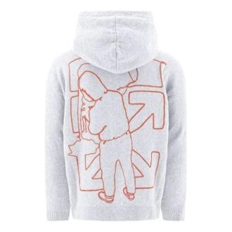 FW20 Arrows Pullover z kapturem z nadrukiem Męski Szary
