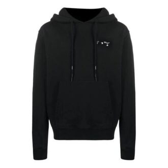 FW20 Bluza z kapturem z nadrukowanym logo dla mężczyzn, czarna