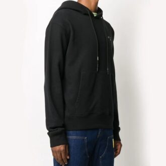 FW20 Bluza z kapturem z nadrukowanym logo dla mężczyzn, czarna