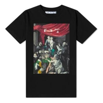 FW20 Koszulka z krótkim rękawem i wąskim krojem w stylu szortów z motywem obrazu Caravaggia