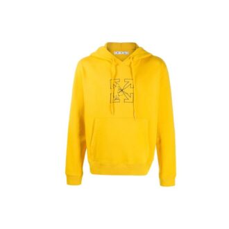 FW20 Męska bluza z kapturem i nadrukiem logo Workers, żółta