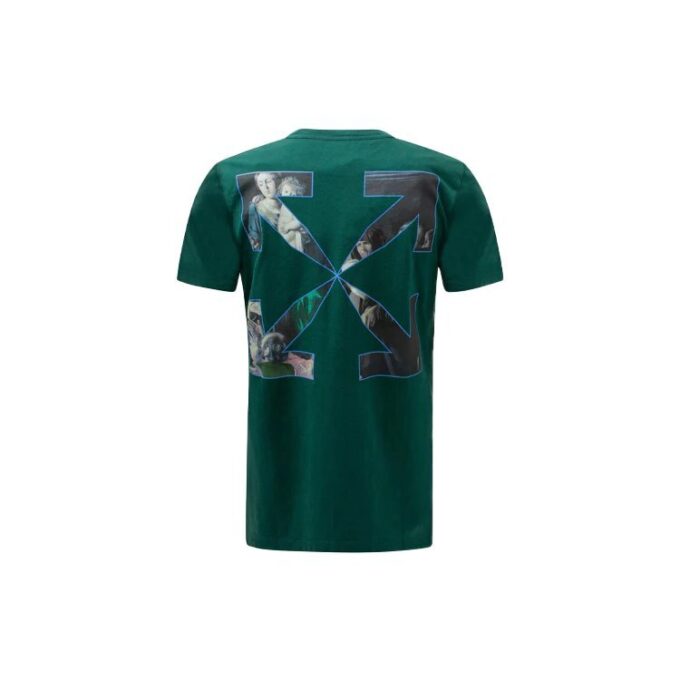 FW20 Męska bluza z kapturem z nadrukiem Caravaggio, zielona