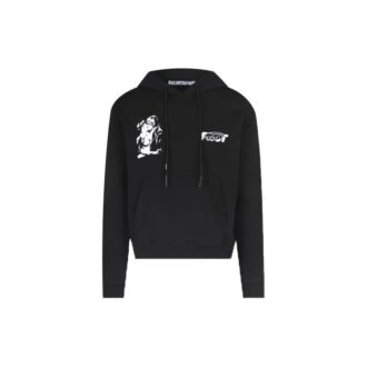 FW20 Męska bluza z kapturem z nadrukiem Kissing, czarna