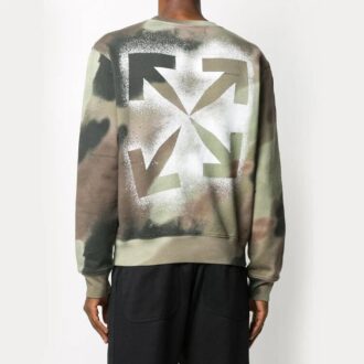 FW20 Męski sweter z nadrukiem logo Arrows, kamuflaż/zielony