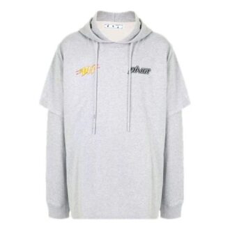 FW20 Pivo Flash Logo Applique Bluza z kapturem Męska Szara