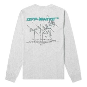 FW20 Ręcznie malowany nadruk z logo, sweter męski, szary