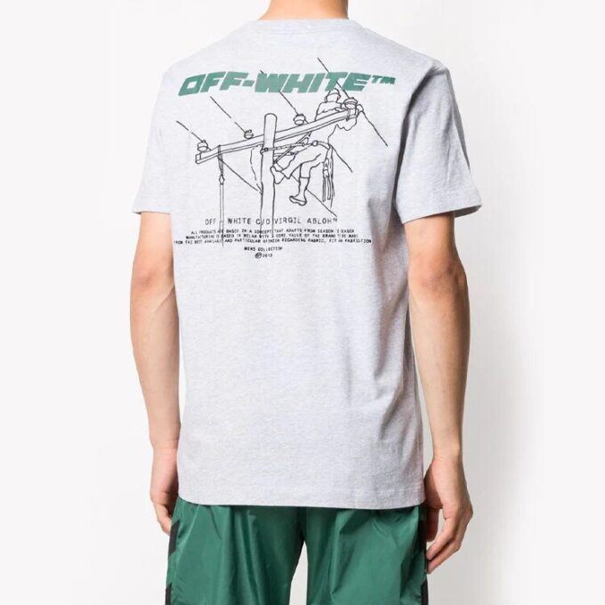 FW20 Szara męska koszula z nadrukiem logo Trellis Worker