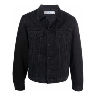 FW21 Casualowa kurtka Denim z klapami, luźny krój, czarna