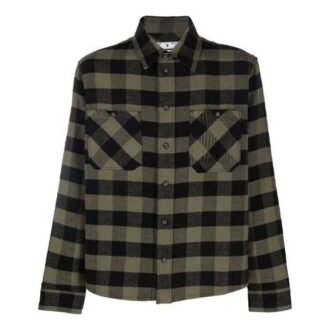 FW21 Koszula flanelowa w kratę z motywem strzałek, luźny krój, żółta