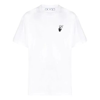 FW21 Koszulka z logo i strzałką, okrągły dekolt, krótki rękaw, luźny krój, białe szorty