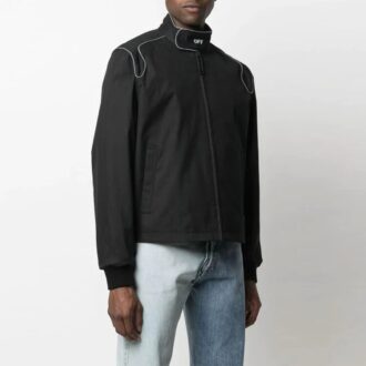 FW21 Kurtka typu aviator z logo, wersja czarna
