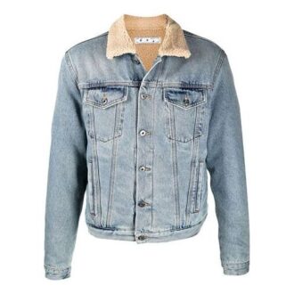 FW21 Kurtka z pranej Denim, Stay Warm, wersja standardowa, niebieska