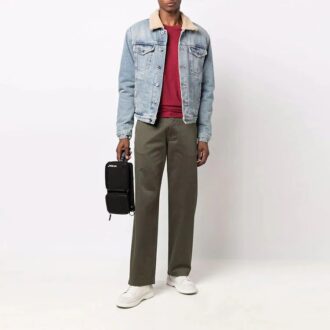 FW21 Kurtka z pranej Denim, Stay Warm, wersja standardowa, niebieska