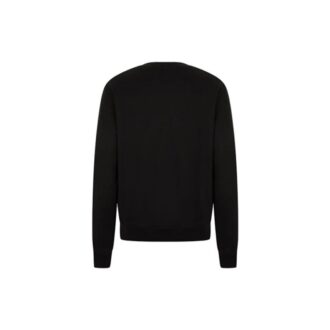 FW21 Logo Bawełniana koszulka z okrągłym dekoltem i długimi rękawami, wersja czarna