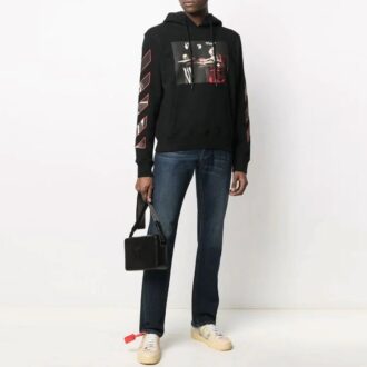FW21 Sweter z nadrukiem logo, wersja standardowa, czarny