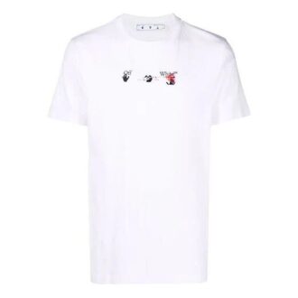 FW21 Wersja z krótkim rękawem i wzorem Arrows, biała FW21 Wersja z krótkim rękawem i wzorem Arrows, biała