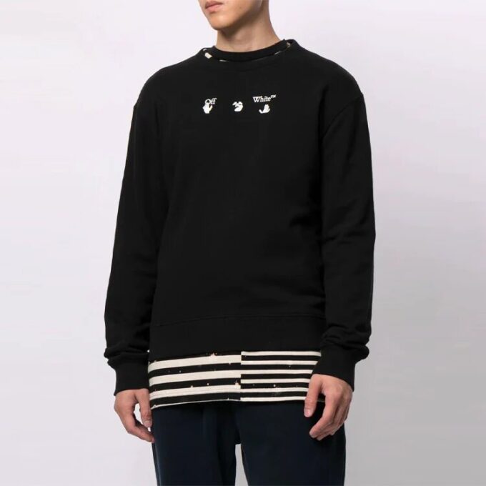 FW21 z nadrukiem logo, luźny krój, czarna