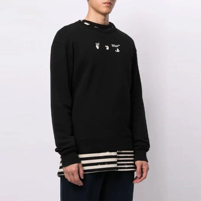 FW21 z nadrukiem logo, luźny krój, czarna