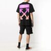 Koszulka z krótkim rękawem SS21 Pink Gradient Marker Arrow dla mężczyzn, czarna