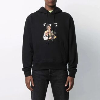 Męskie szorty SS21 Caravaggio Boy Print Oversized Czarne
