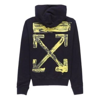 Off-White Męska bluza z kapturem z akrylu Slim Multi-Color Arrow Printing Black