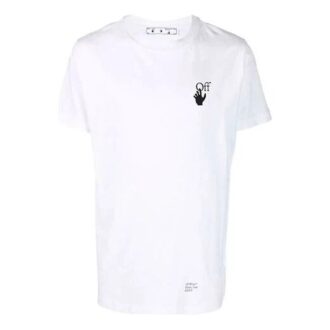 Off-White Męska koszulka w szortach w kolorze białym z nadrukiem Caravaggio Arrow