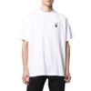 Off-White Męska koszulka z krótkim rękawem i okrągłym dekoltem, luźny krój, z nadrukiem logo strzałki, kolor jednolity, kolekcja SS22, biała