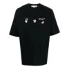 Off-White Męska koszulka z krótkim rękawem i okrągłym dekoltem z nadrukiem logo FW22, czarna