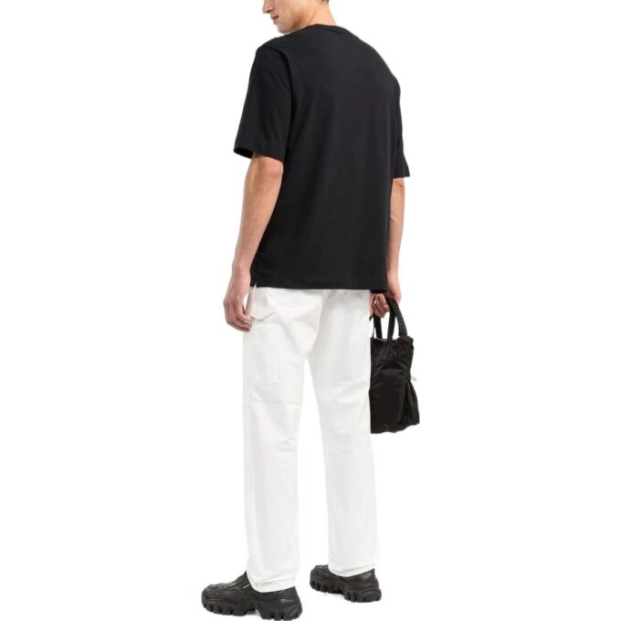 Off-White Męska koszulka z krótkim rękawem i okrągłym dekoltem z nadrukiem logo FW22, czarna