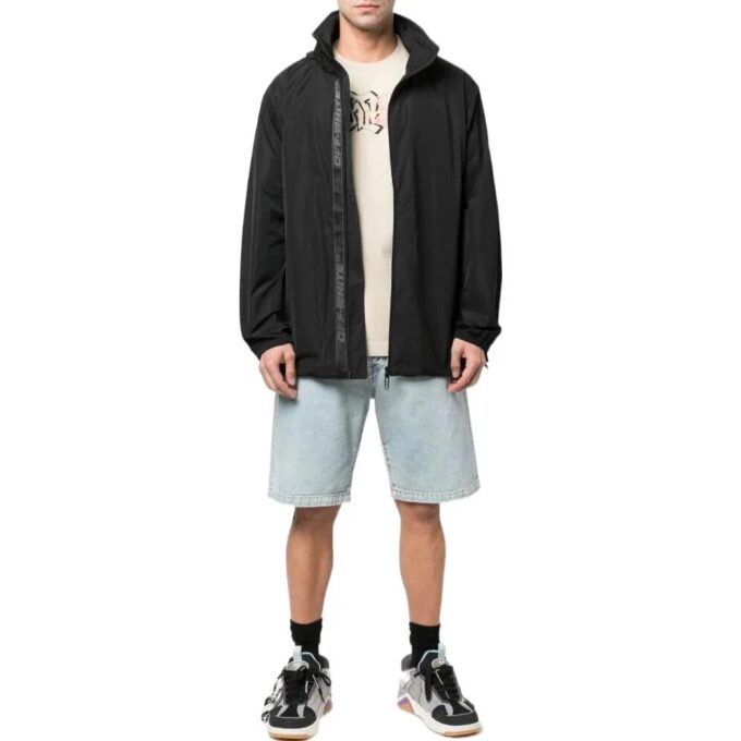 Off-White Męska koszulka z krótkim rękawem i okrągłym dekoltem z nadrukiem logo, kolekcja SS22, kolor biały