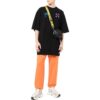 Off-White Męska koszulka z krótkim rękawem i okrągłym dekoltem z nadrukiem logo, kolekcja SS22, kolor czarny