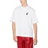 Off-White Męska koszulka z krótkim rękawem i okrągłym dekoltem z nadrukiem logo w wzór strzałek Caravaggio, kolekcja SS22, kolor biały