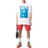 Off-White Męska koszulka z krótkim rękawem i okrągłym dekoltem, z nadrukiem strzałki Mona Lisa, biała
