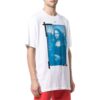 Off-White Męska koszulka z krótkim rękawem i okrągłym dekoltem, z nadrukiem strzałki Mona Lisa, biała