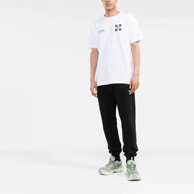 Off-White Męska koszulka z krótkim rękawem na sezon wiosna/lato 2022 z klasycznym nadrukiem literowym w kształcie strzałek