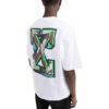 Off-White Męska koszulka z krótkim rękawem w jednolitym kolorze z wzorem strzałek, kolekcja SS22, kolor biały
