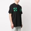 Off-White Męska koszulka z krótkim rękawem w luźnym kroju, z haftowanym logo C/O VIRGIL ABLOH, czarna
