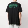 Off-White Męska koszulka z krótkim rękawem w luźnym kroju, z haftowanym logo C/O VIRGIL ABLOH, czarna