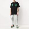 Off-White Męska koszulka z krótkim rękawem w luźnym kroju, z haftowanym logo C/O VIRGIL ABLOH, czarna