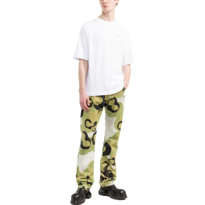 Off-White Męska koszulka z krótkim rękawem z nadrukiem logo w postaci alfabetu, kolekcja SS22, kolor biały