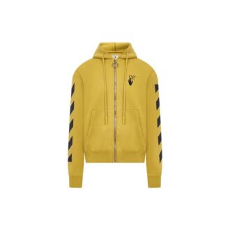 Off-White Męska koszulka z zamkiem w strzałki, kolor kurkumowy