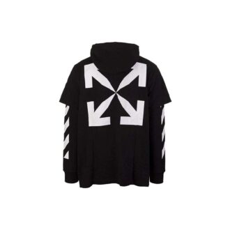 Off-White Męski sweter z nadrukiem w stylu malarskim, luźny krój, czarny