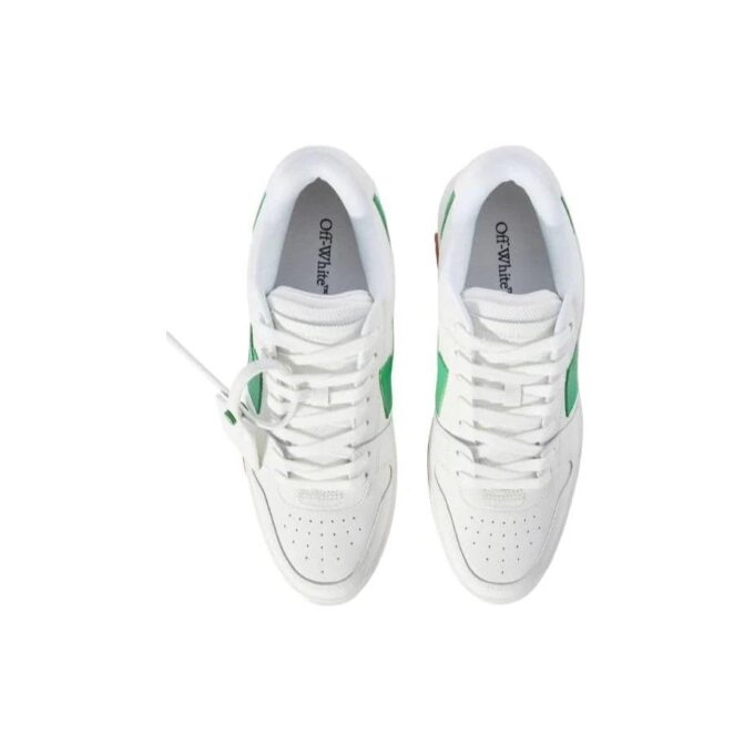 Out Of Office Skórzane Sneakersy „White Bright Green Rrick Red”