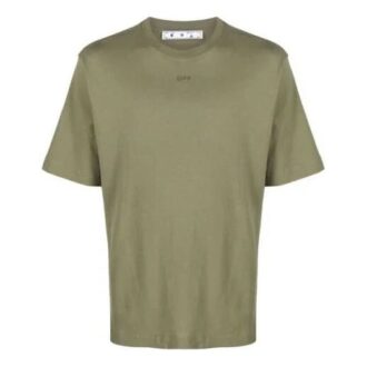 SS21 Koszulka z krótkim rękawem i nadrukiem strzałki, wersja slim fit, zielona