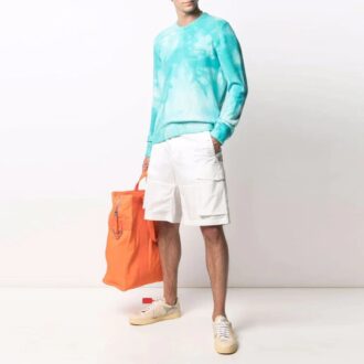 Szorty cargo z nadrukiem logo SS21, białe