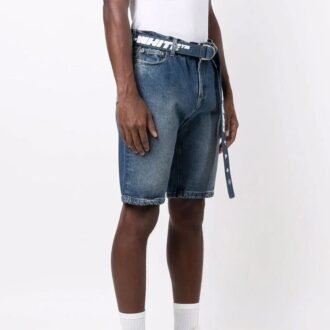 Szorty Denim FW21 w stylu casual, wersja slim fit, niebieskie