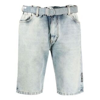 Szorty Denim z nadrukiem logo SS21, wersja niebieska