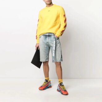 Szorty Denim z nadrukiem logo SS21, wersja niebieska