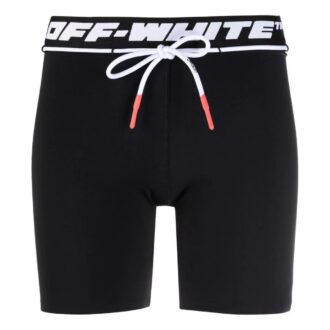 Szorty do biegania Off-White z logo w pasie „Czarne”